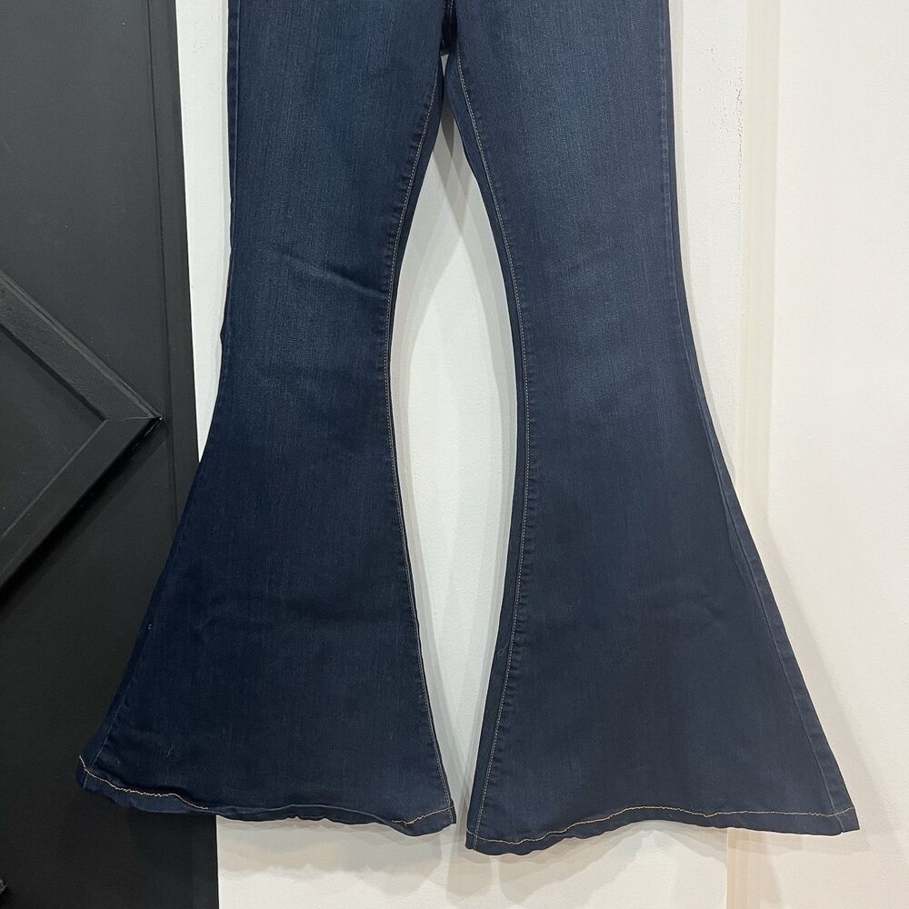 Free People Dark Wash Flare Bell Bottom Jeans 27 Waist - Picture 4 of 6
